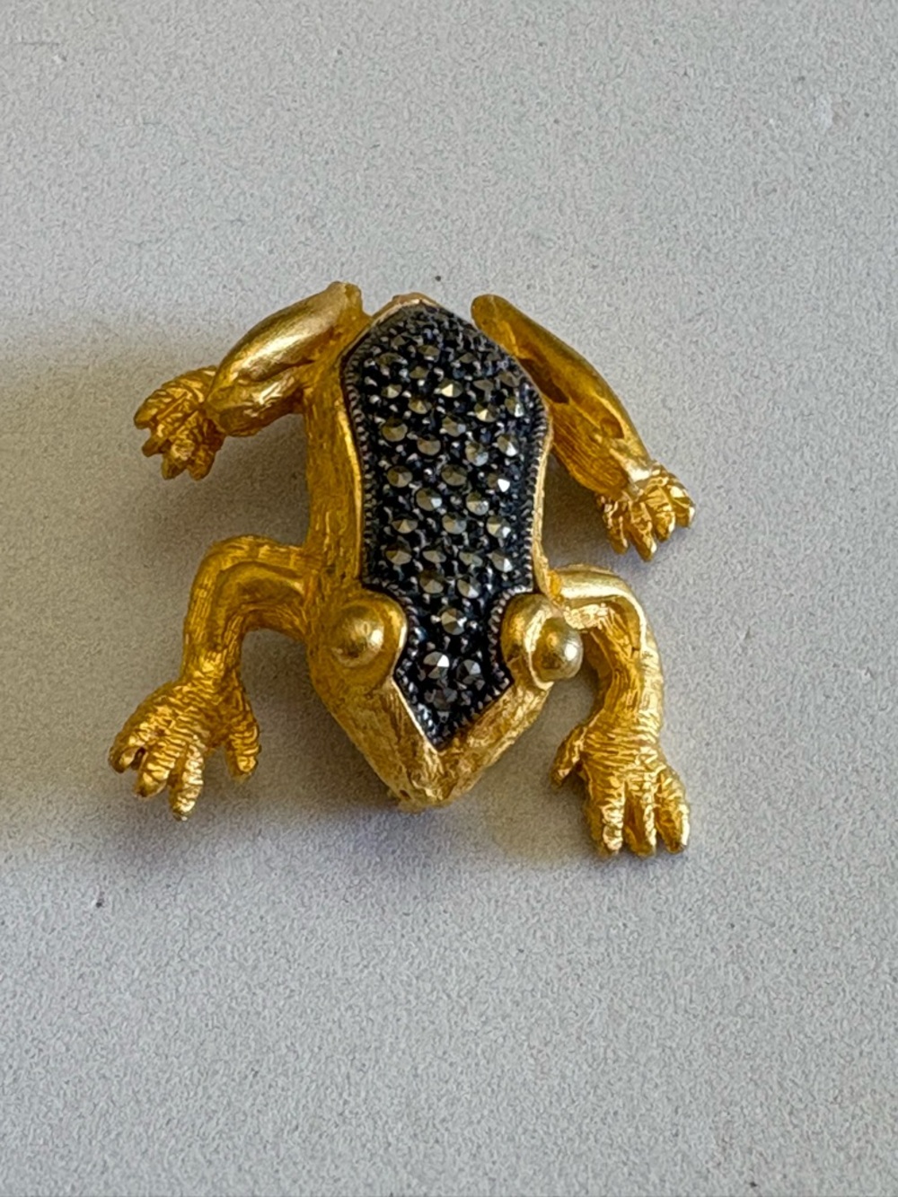 Judith Jack Gold Frog Brooch with Marcasites Brooch